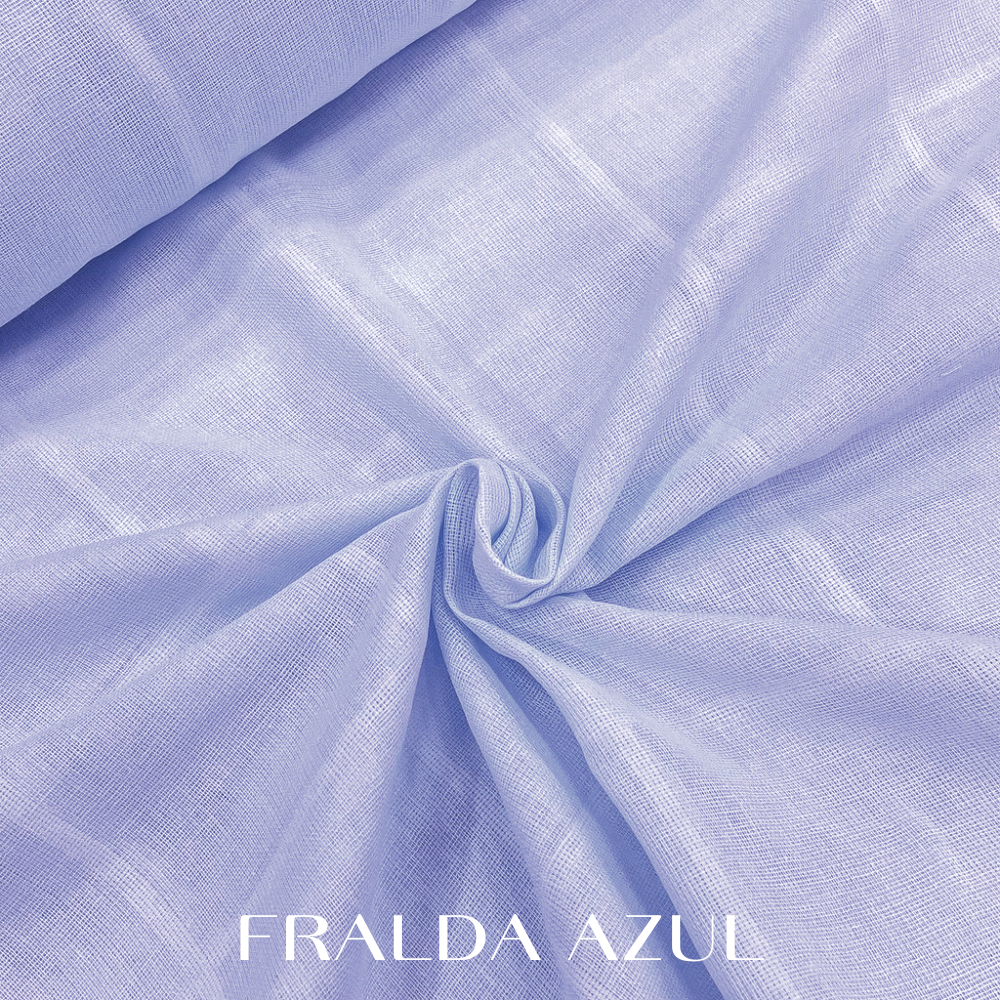 Tecido Fralda Dupla Algodão Quadriculada Largura 70cm Azul  FRALDA