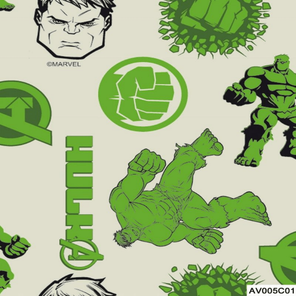Tricoline Personagens Marvel Vingadores AV005C01 Hulk TRICOLINE ESTAMPADO