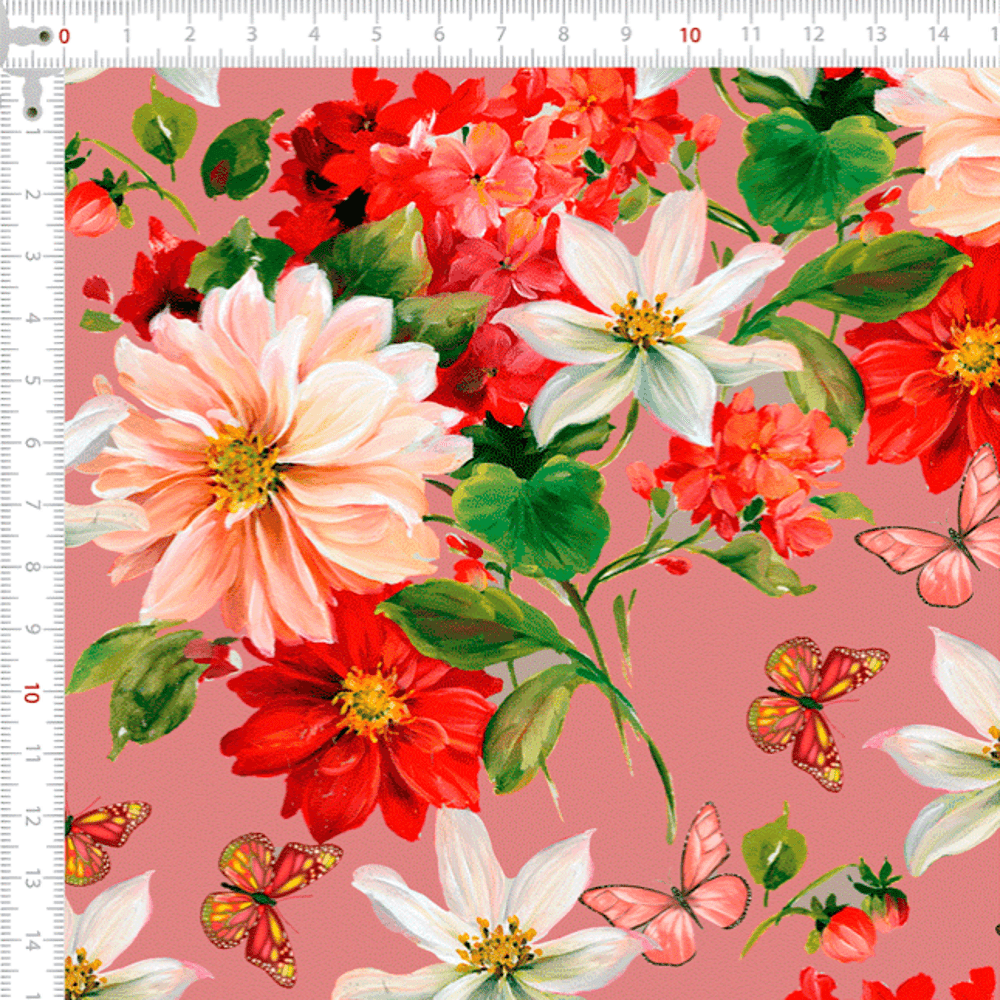 Tricoline Digital Floral Borboletas P9005-117 Digital