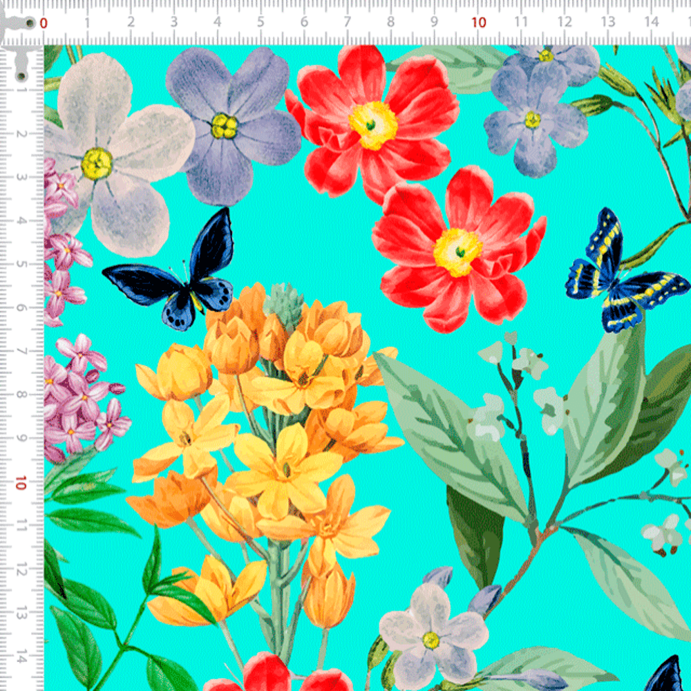 Tricoline Digital Floral Borboletas P9005-119 Digital